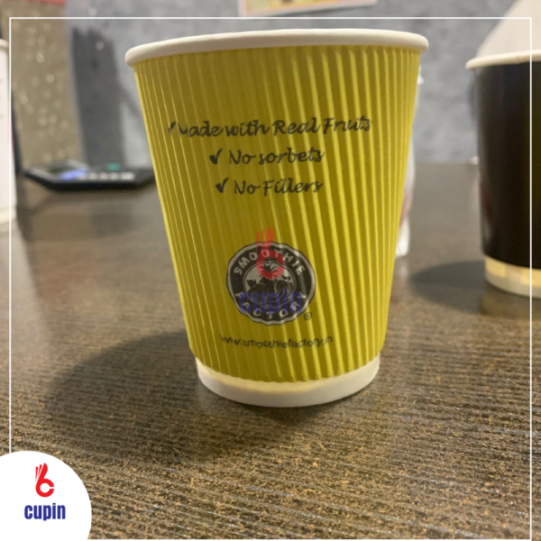 Yellow Color Ripple Paper Cup