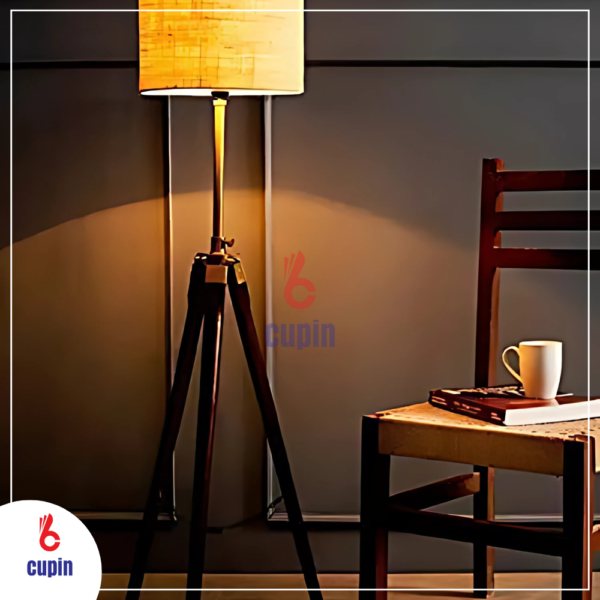 Wooden Tripod Floor Lamp